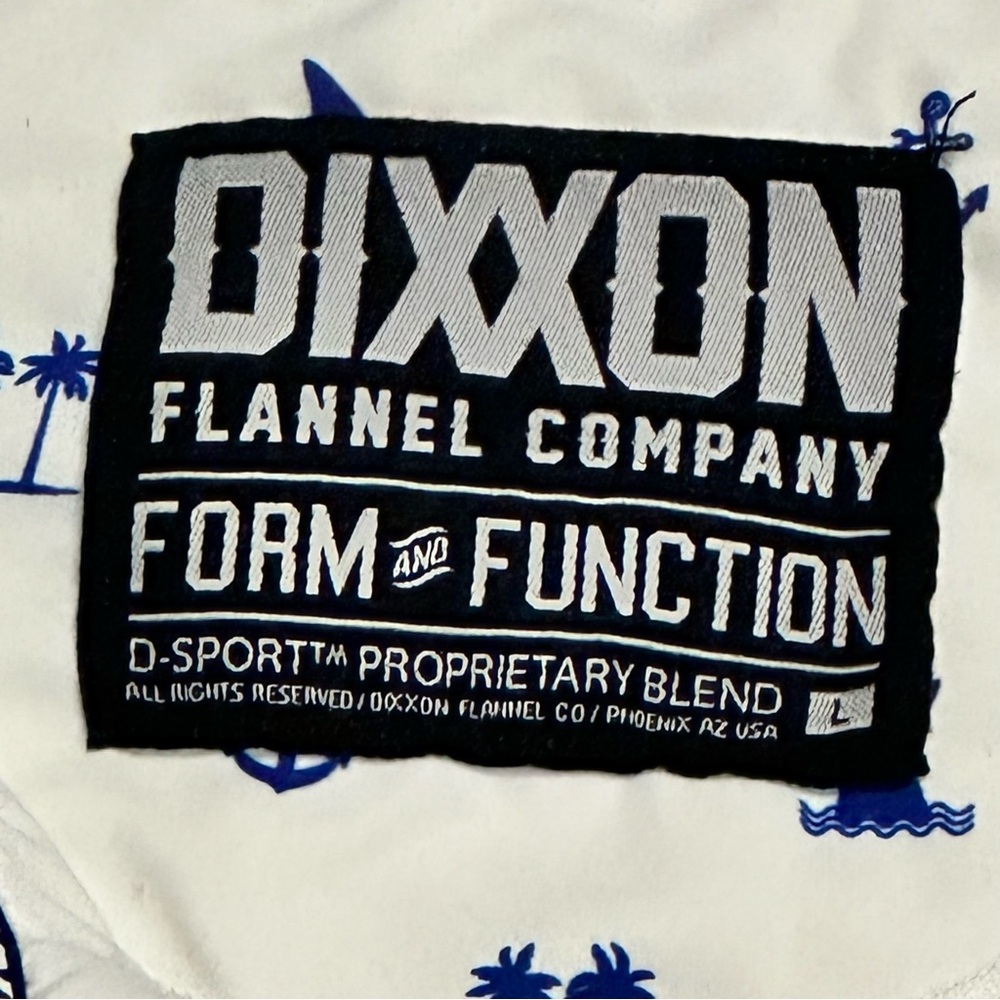 DIXXON Men’s Sea Legs Party Polo. Blue, White L - Picture 7 of 8